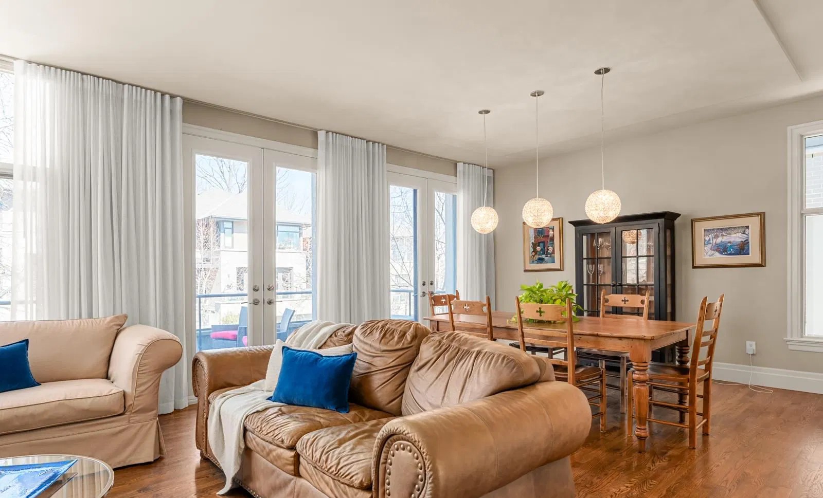 View from the living room toward the dining room